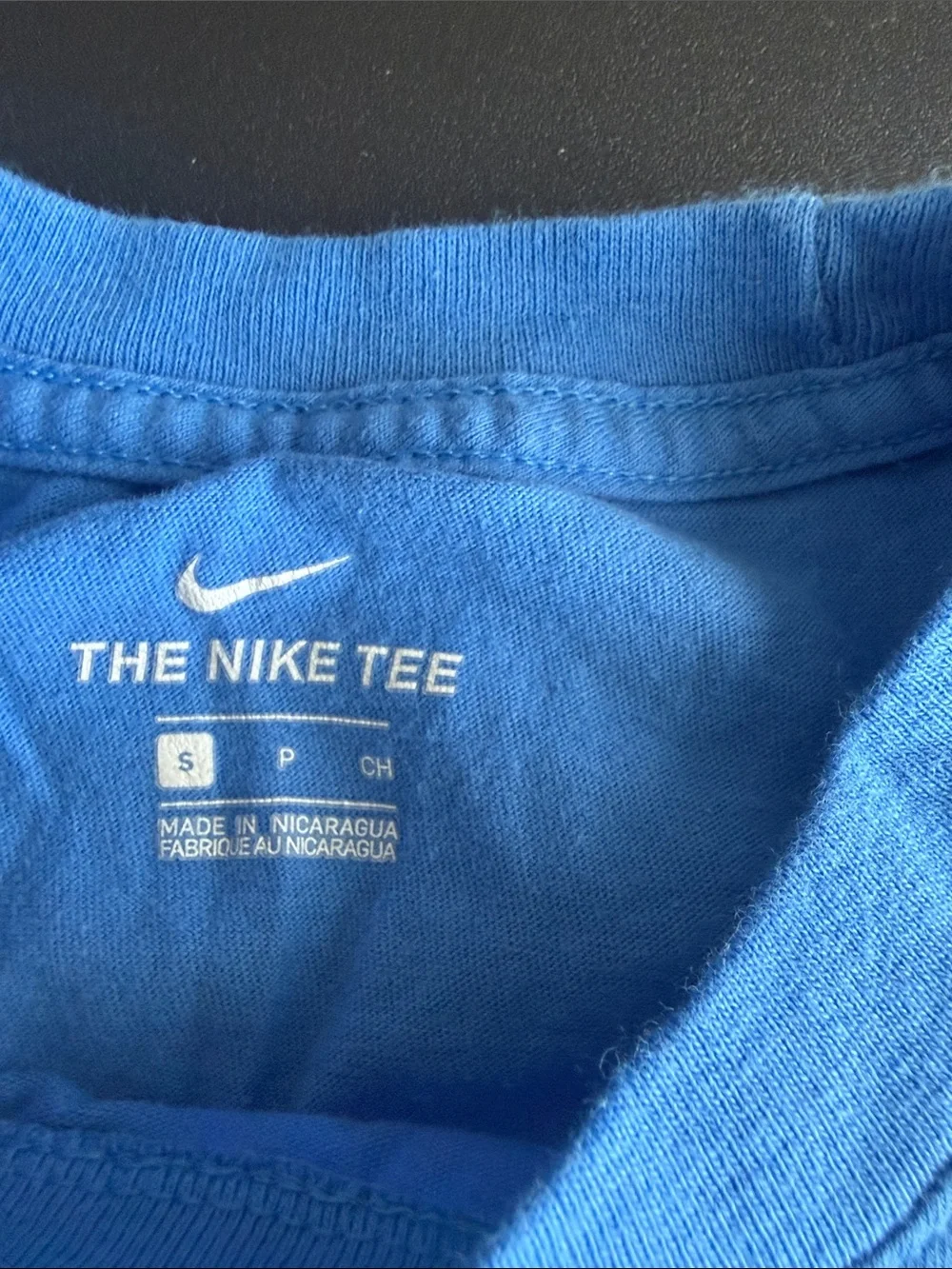 Nike Blue Tee with Green Accented Logo